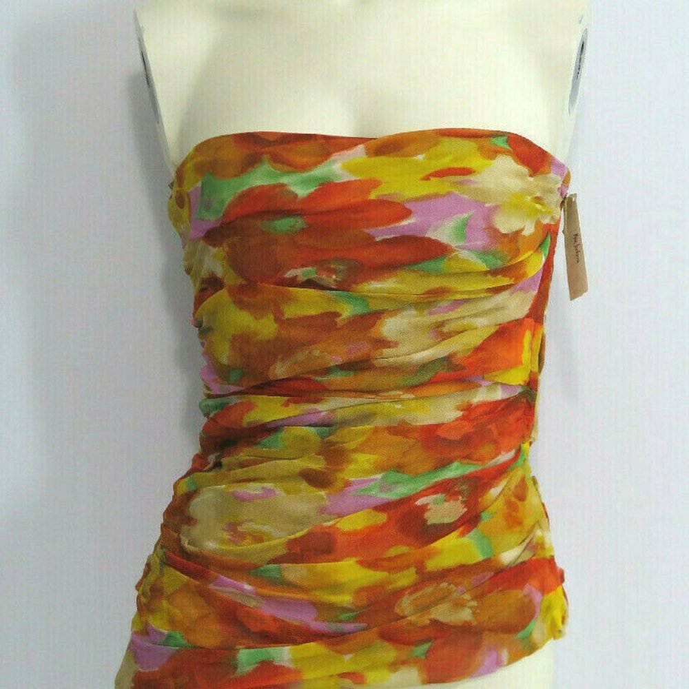 IN SEARCH OF: Ron Leal Watercolor Silk Strapless Top